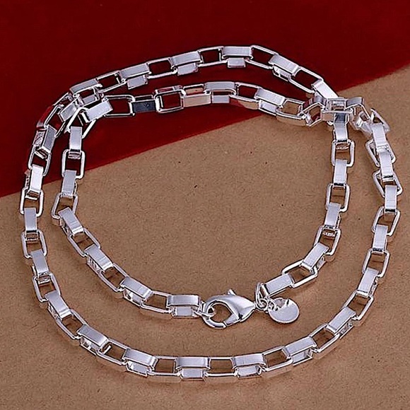 Sterling Silver Box Chain Necklace - Picture 1 of 3